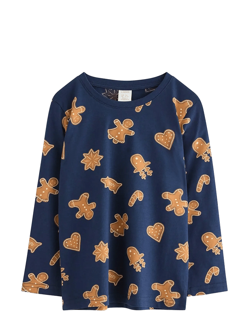 Lindex - Top LS Gingerbread cookies - langärmelig - dark blue - 1