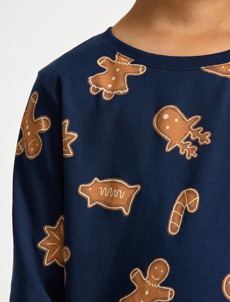Lindex - Top LS Gingerbread cookies - langärmelig - dark blue - 4