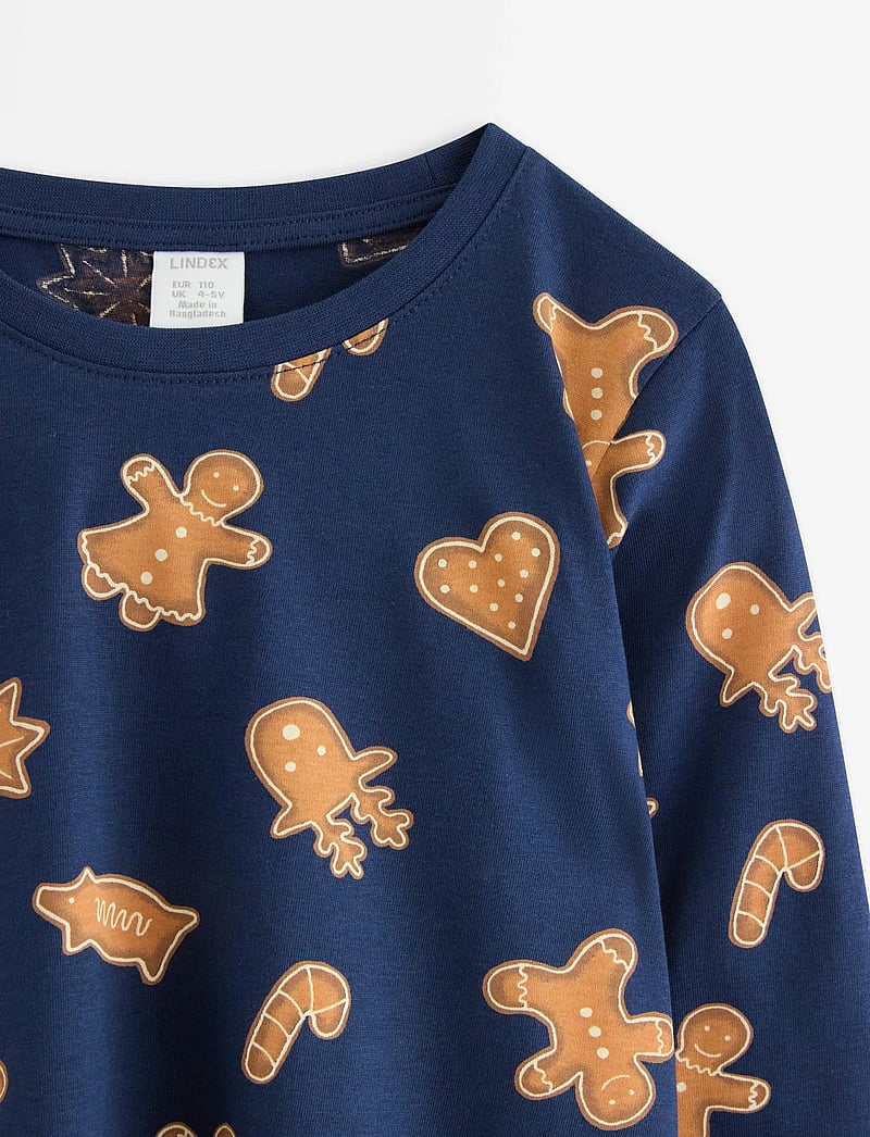 Lindex - Top LS Gingerbread cookies - langärmelig - dark blue - 5