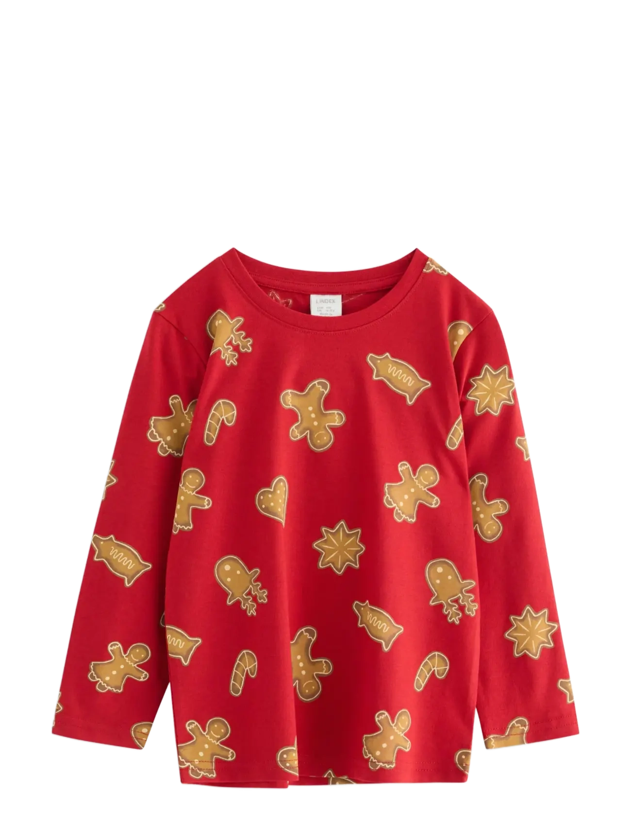 LINDEX Oberteil Ls Gingerbread Cookies Rot - 104 - Kinder