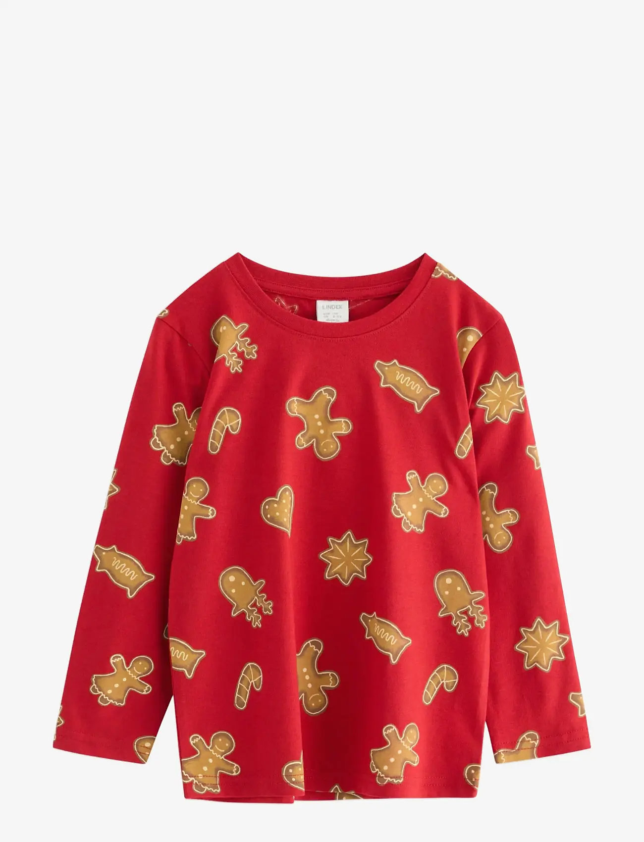 Lindex - Top LS Gingerbread cookies - langærmede t-shirts - dark red - 1