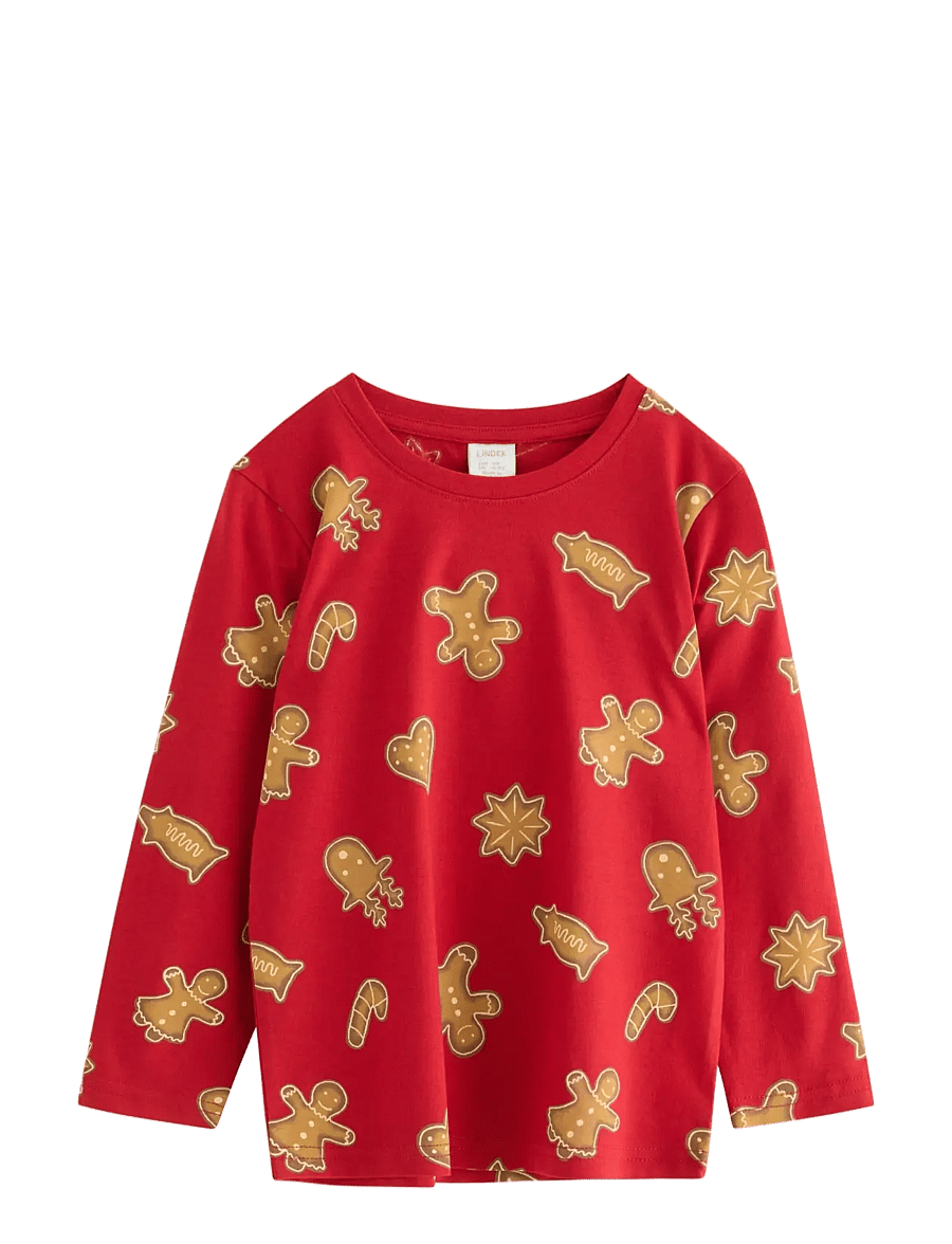 Lindex - Top LS Gingerbread cookies - langärmelig - dark red - 1