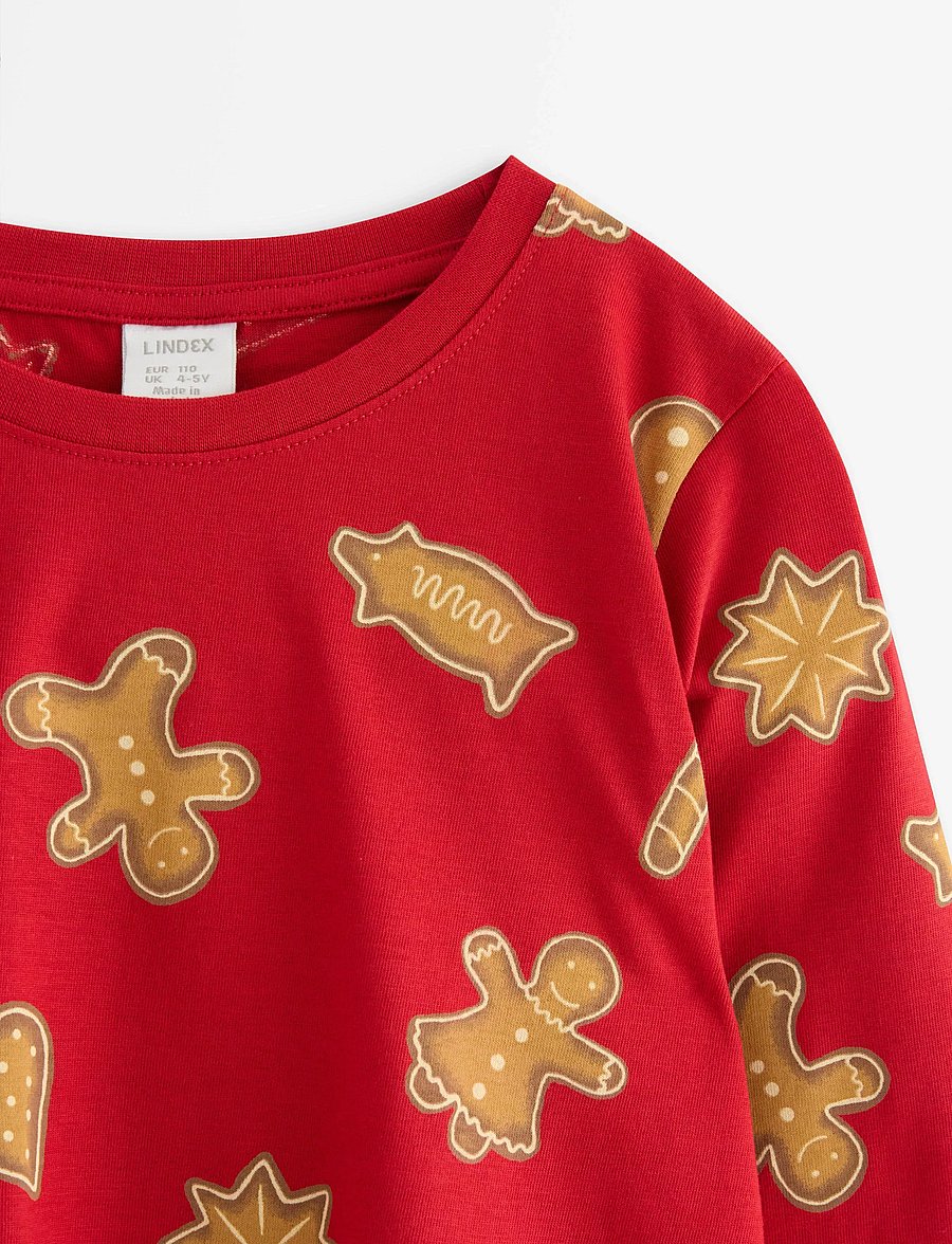 Lindex - Top LS Gingerbread cookies - langärmelig - dark red - 5