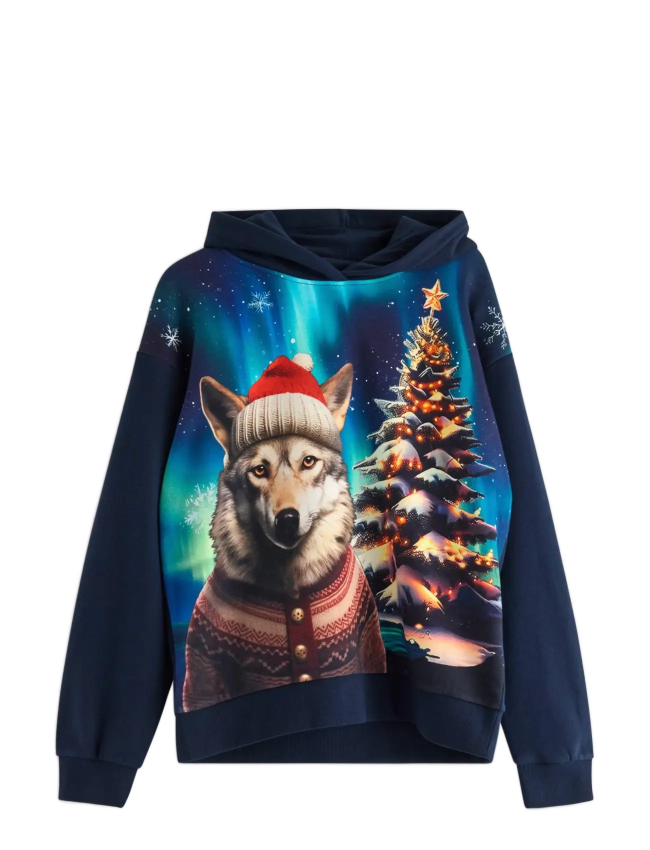 Lindex Sweatshirt hood Christmas AI - 4 for 3 - DARK NAVY / navy