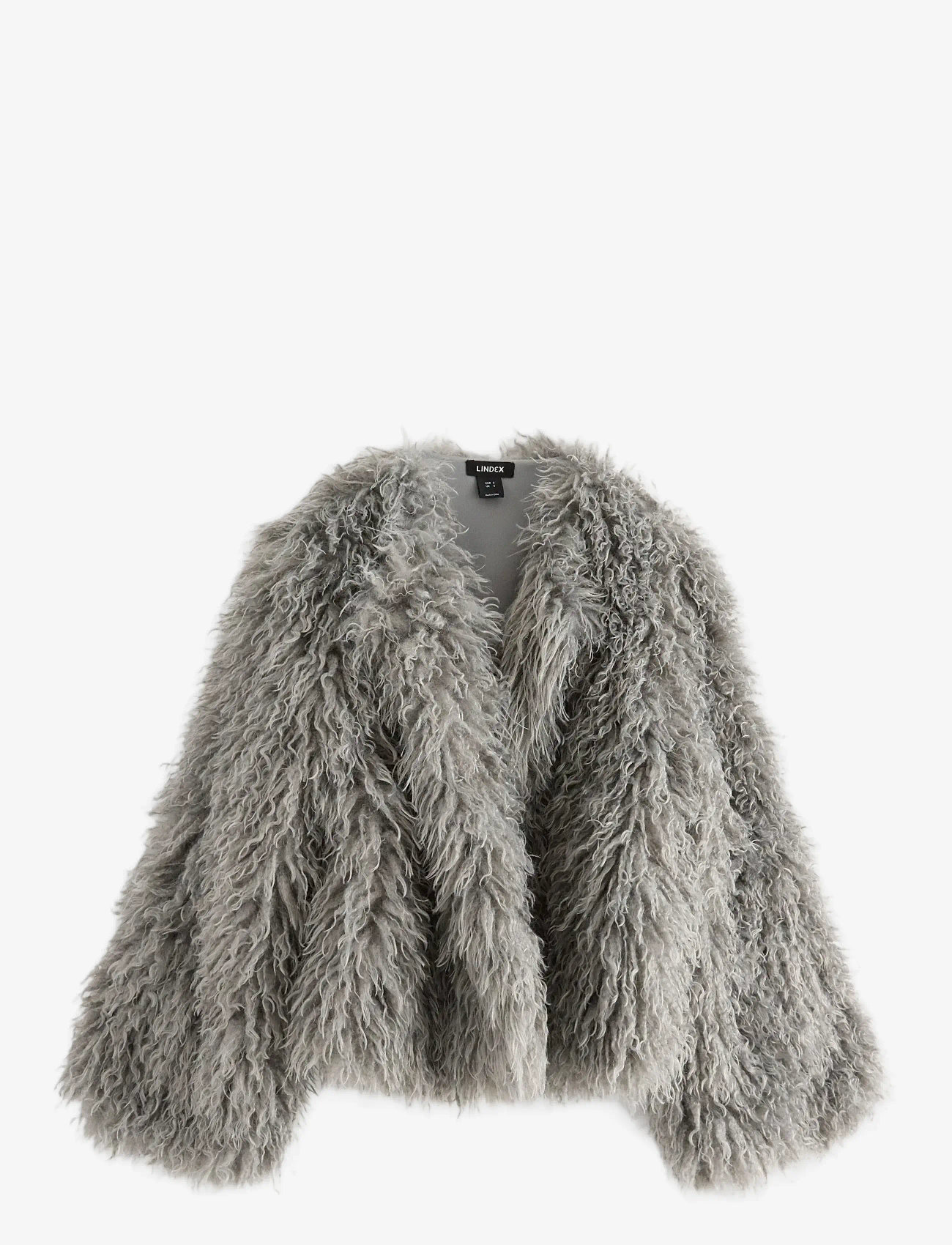 Lindex - Jacket fluffy - overtøj - light dusty grey - 0