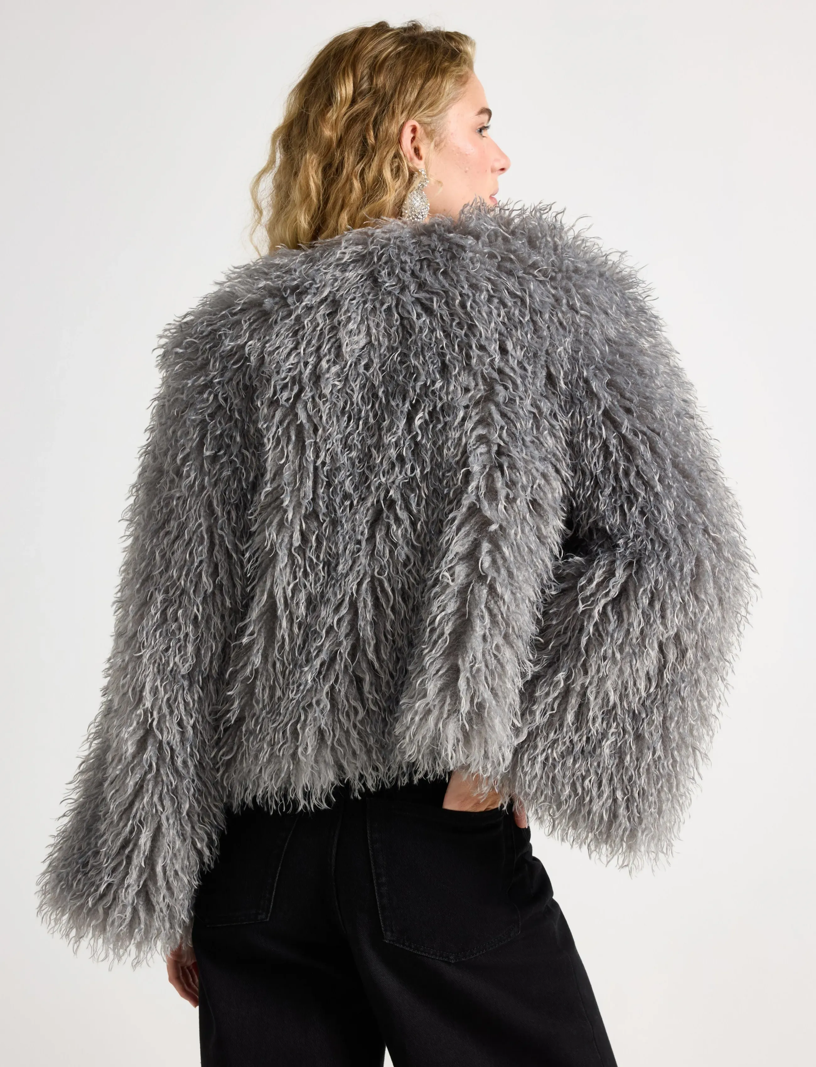 Lindex - Jacket fluffy - light dusty grey - 3