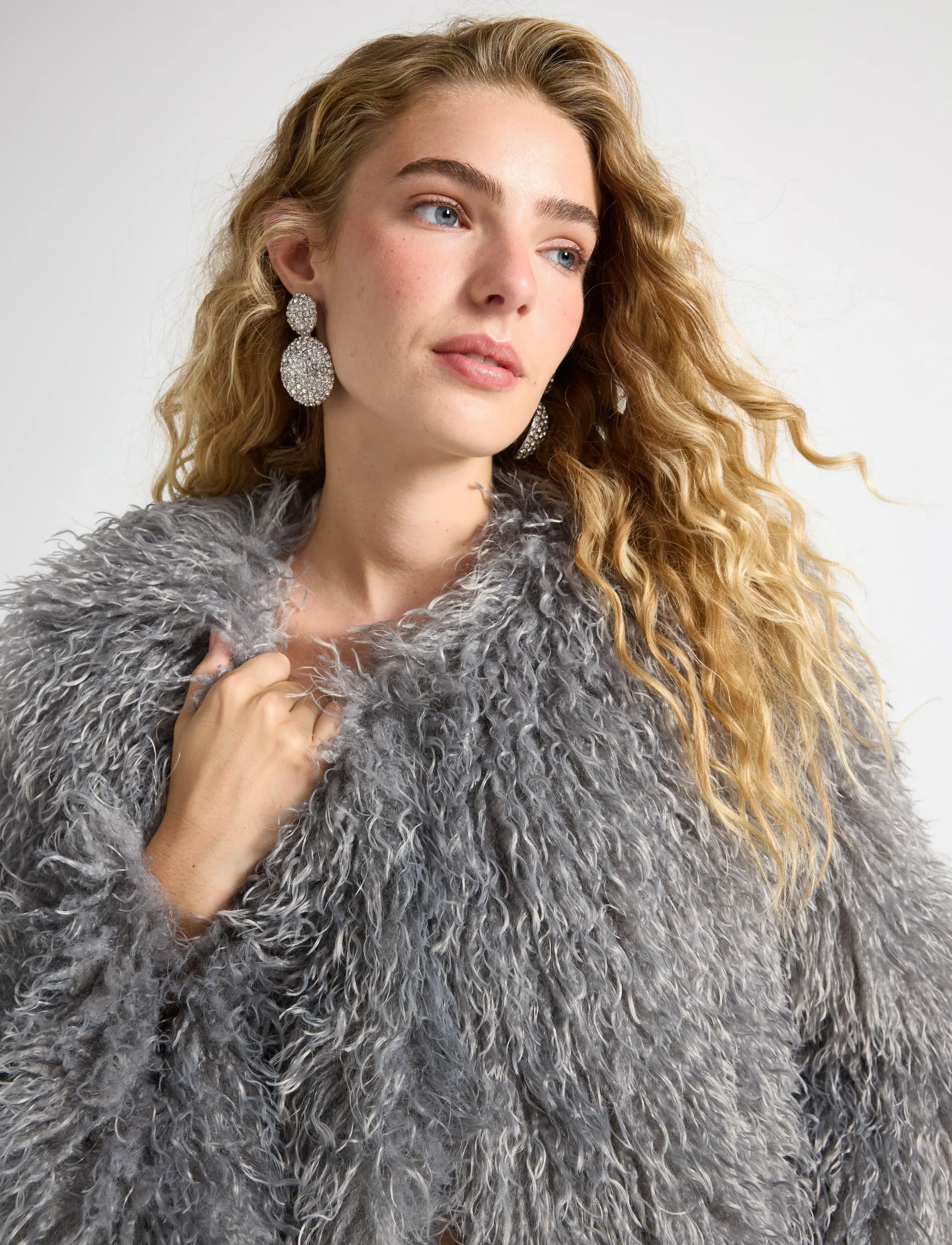 Lindex - Jacket fluffy - light dusty grey - 4