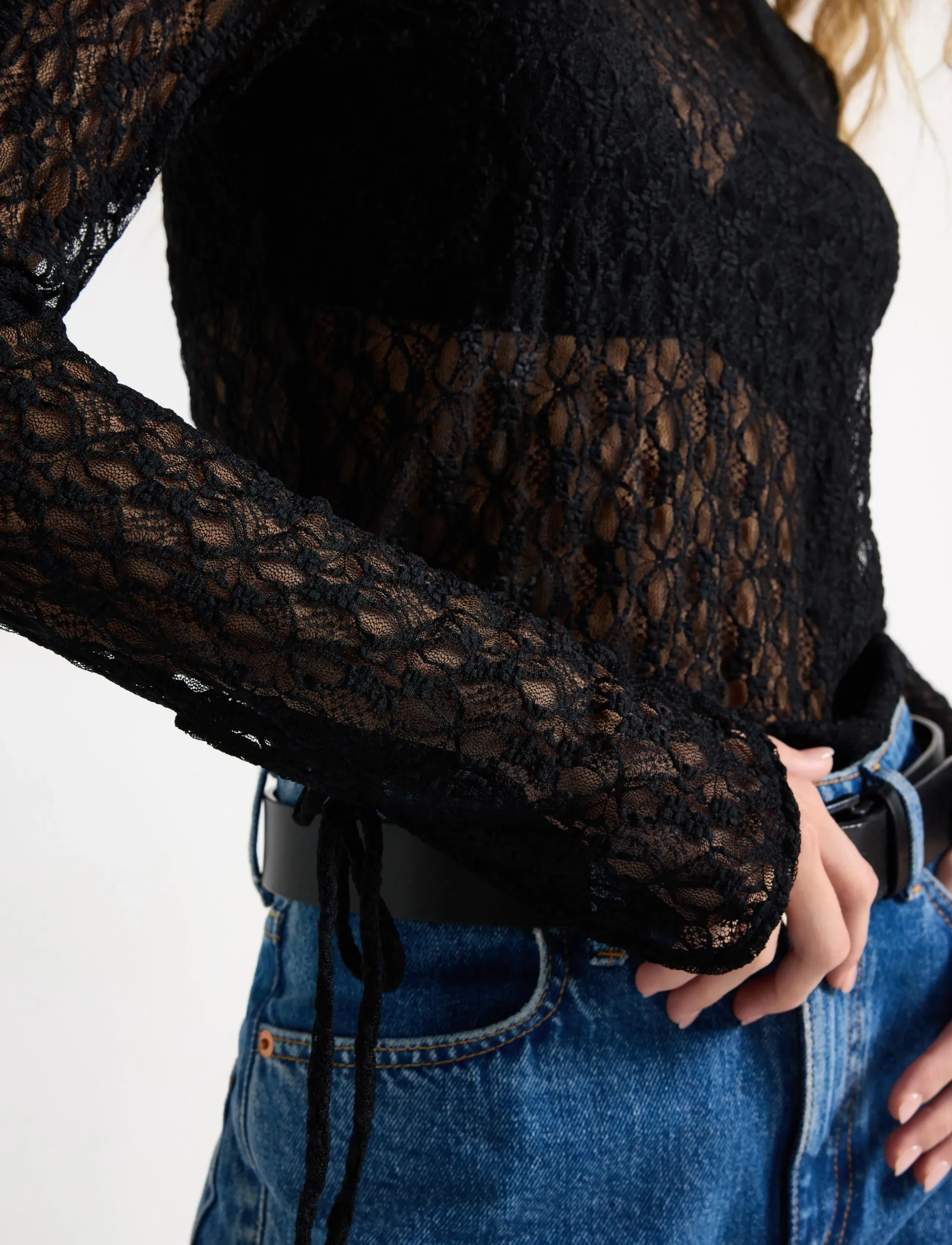Lindex - Top i blonde - pikkade varrukatega pluusid - black - 4