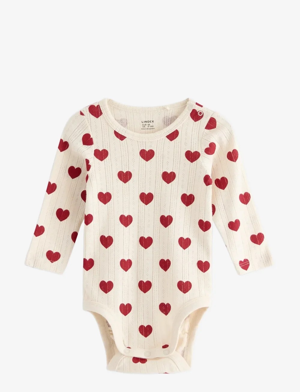 Lindex - Body pointelle hearts - langärmelig - light beige - 0