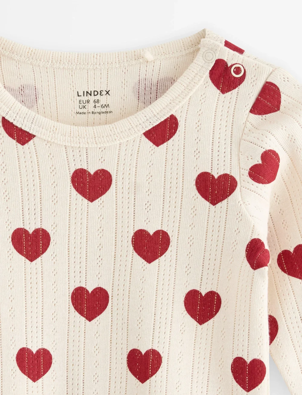 Lindex - Body pointelle hearts - langärmelig - light beige - 2