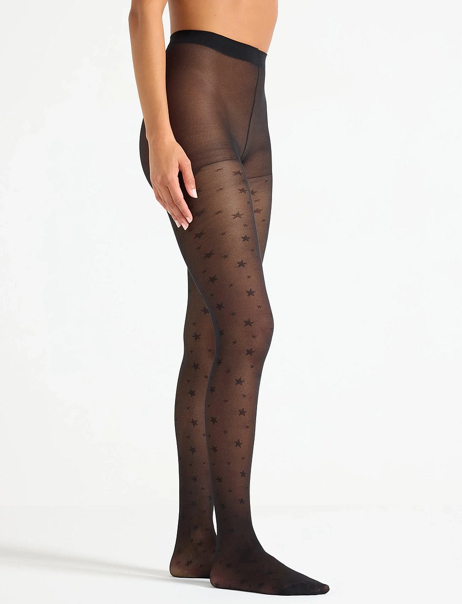 Lindex - Tights 40 den spread out stars - erityistilaisuudet - black - 3
