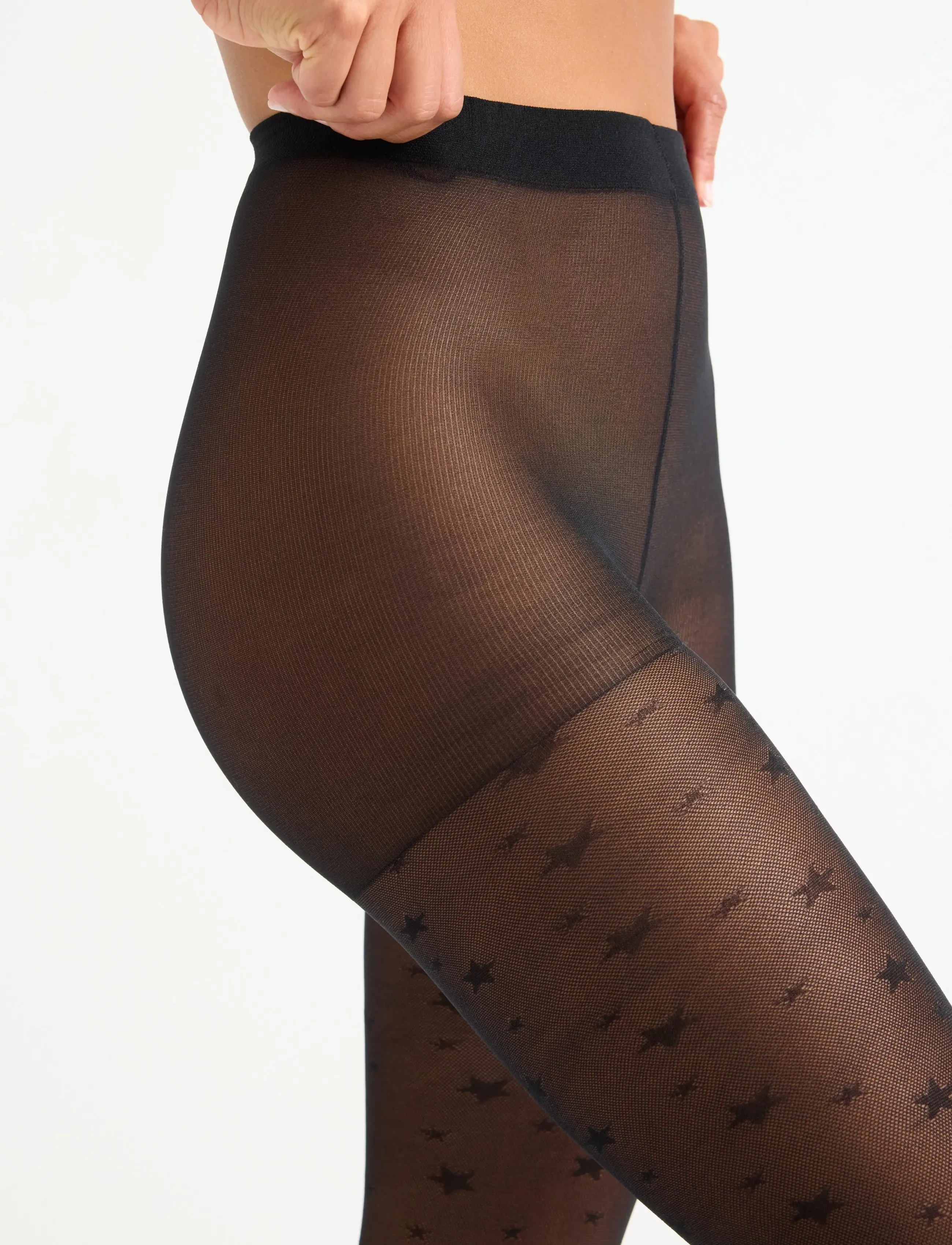 Lindex - Tights 40 den spread out stars - særlige begivenheder - black - 4