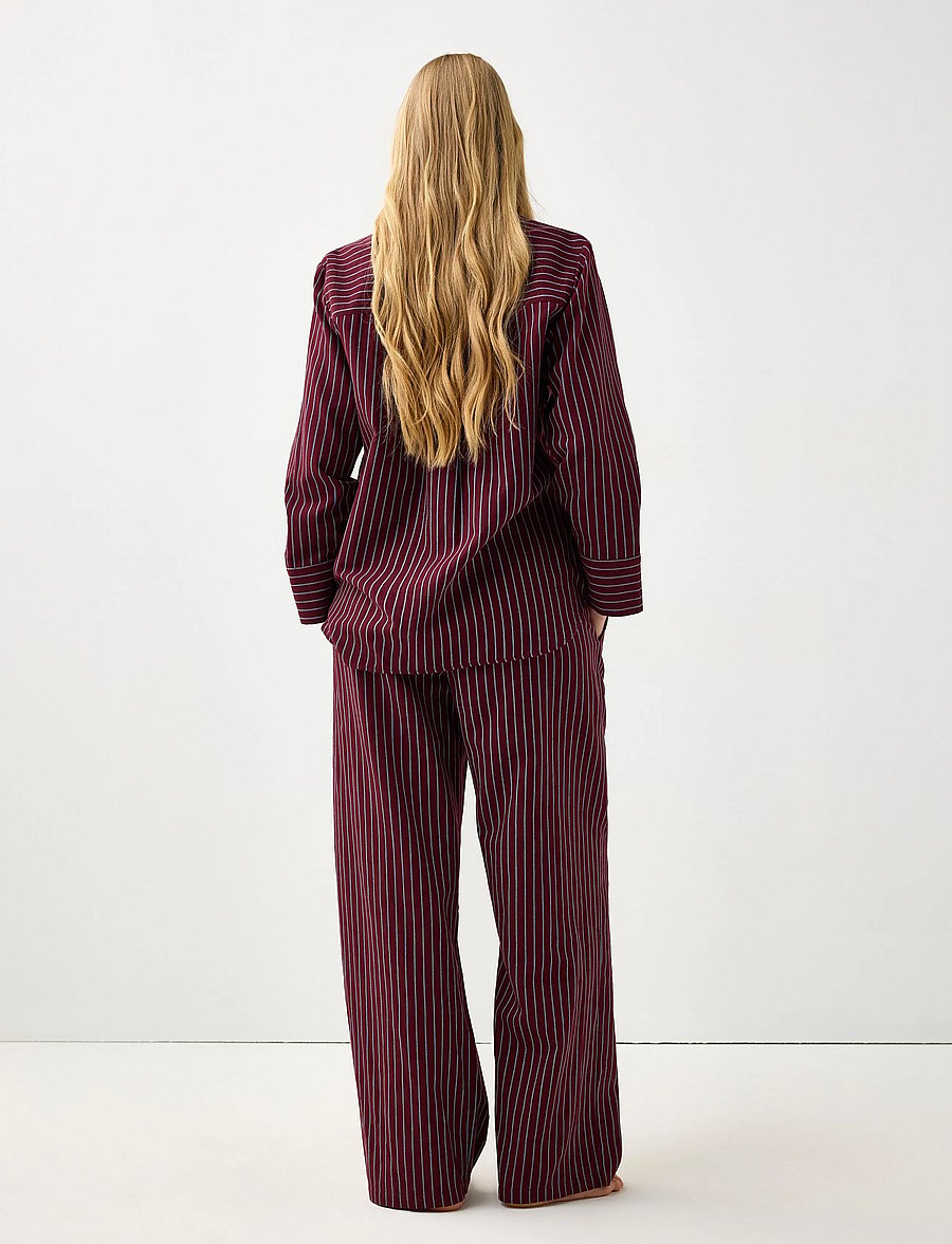 Lindex - Pyjama trousers in cotton - natbukser - dark dusty red - 3