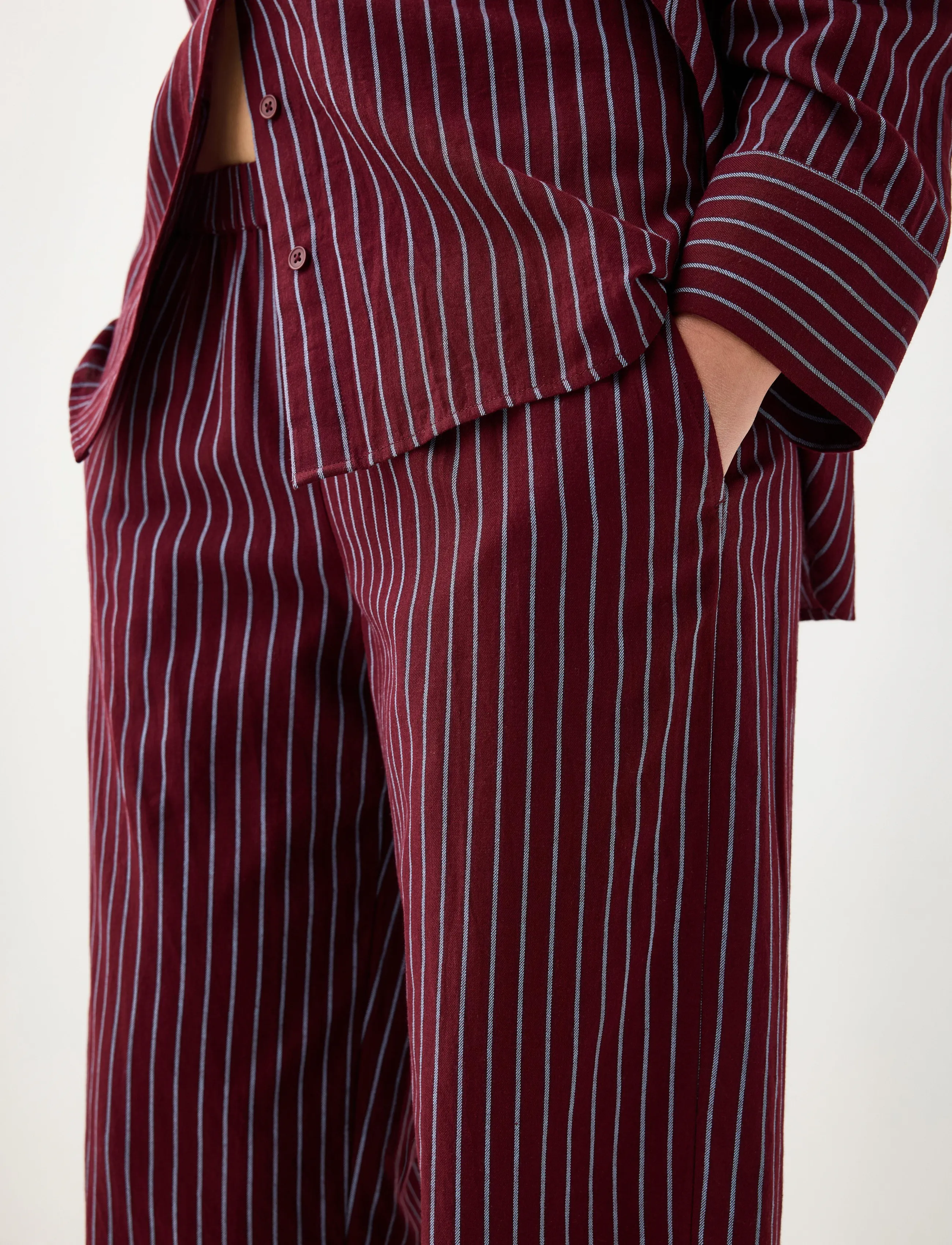 Lindex - Pyjama trousers in cotton - pyjama pants - dark dusty red - 4