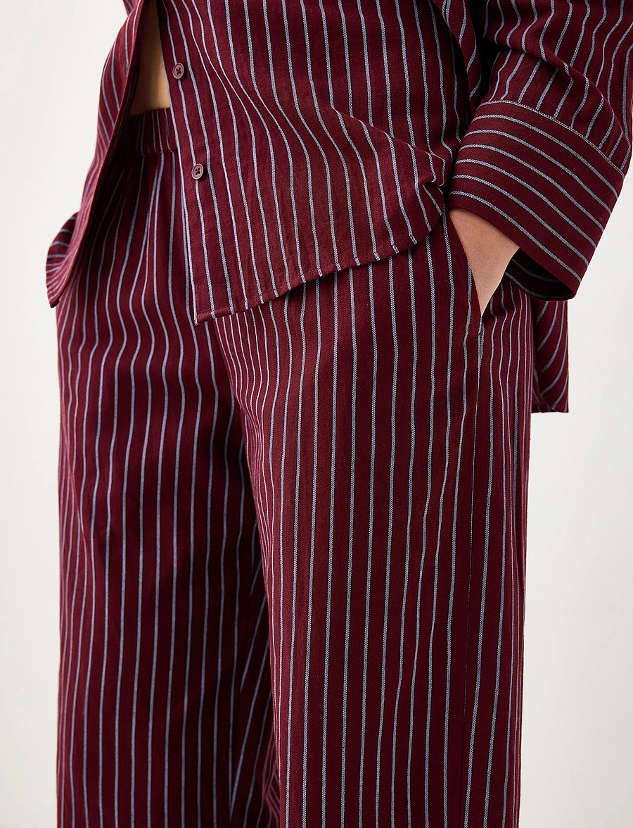 Lindex - Pyjama trousers in cotton - natbukser - dark dusty red - 4