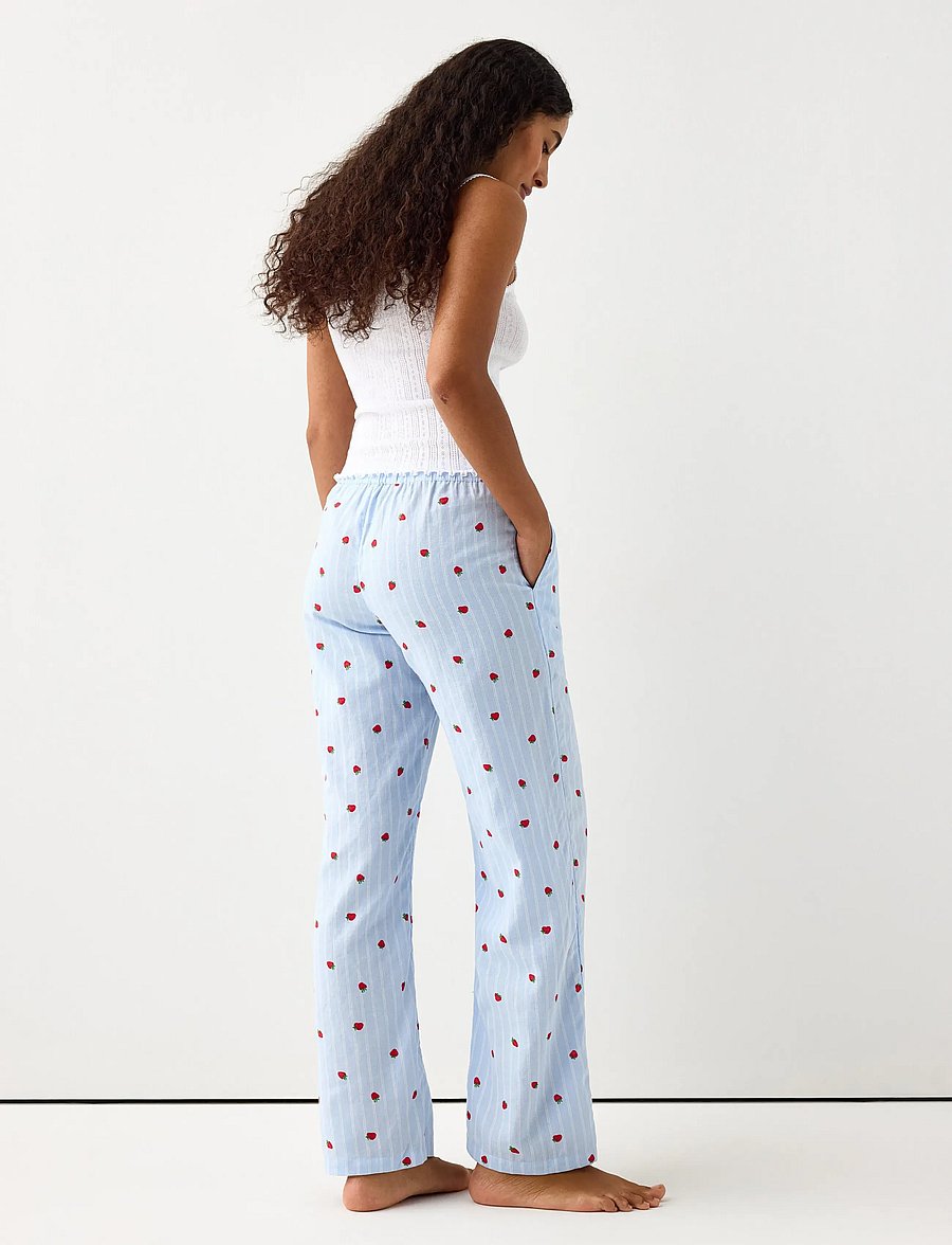 Lindex - Pyjama trousers in cotton - natbukser - light blue - 3
