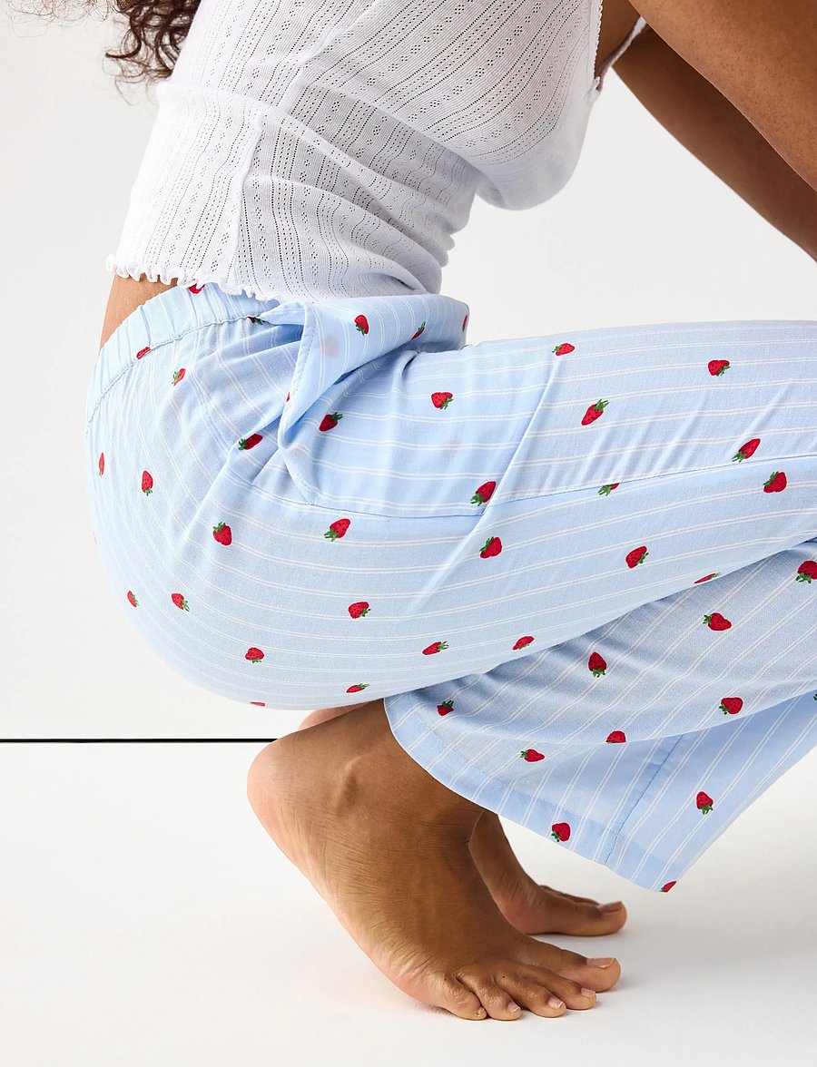 Lindex - Pyjama trousers in cotton - natbukser - light blue - 4