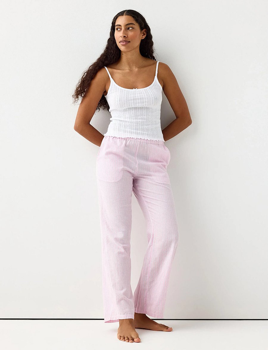Lindex - Pyjama trousers in cotton - pyjamasbyxor - light pink - 0