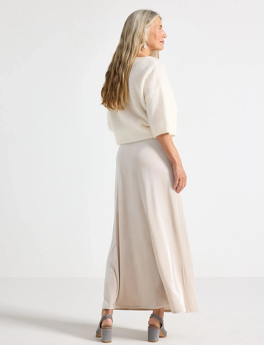 Lindex - Maxi nederdel i velour - maxi skirts - light beige - 3
