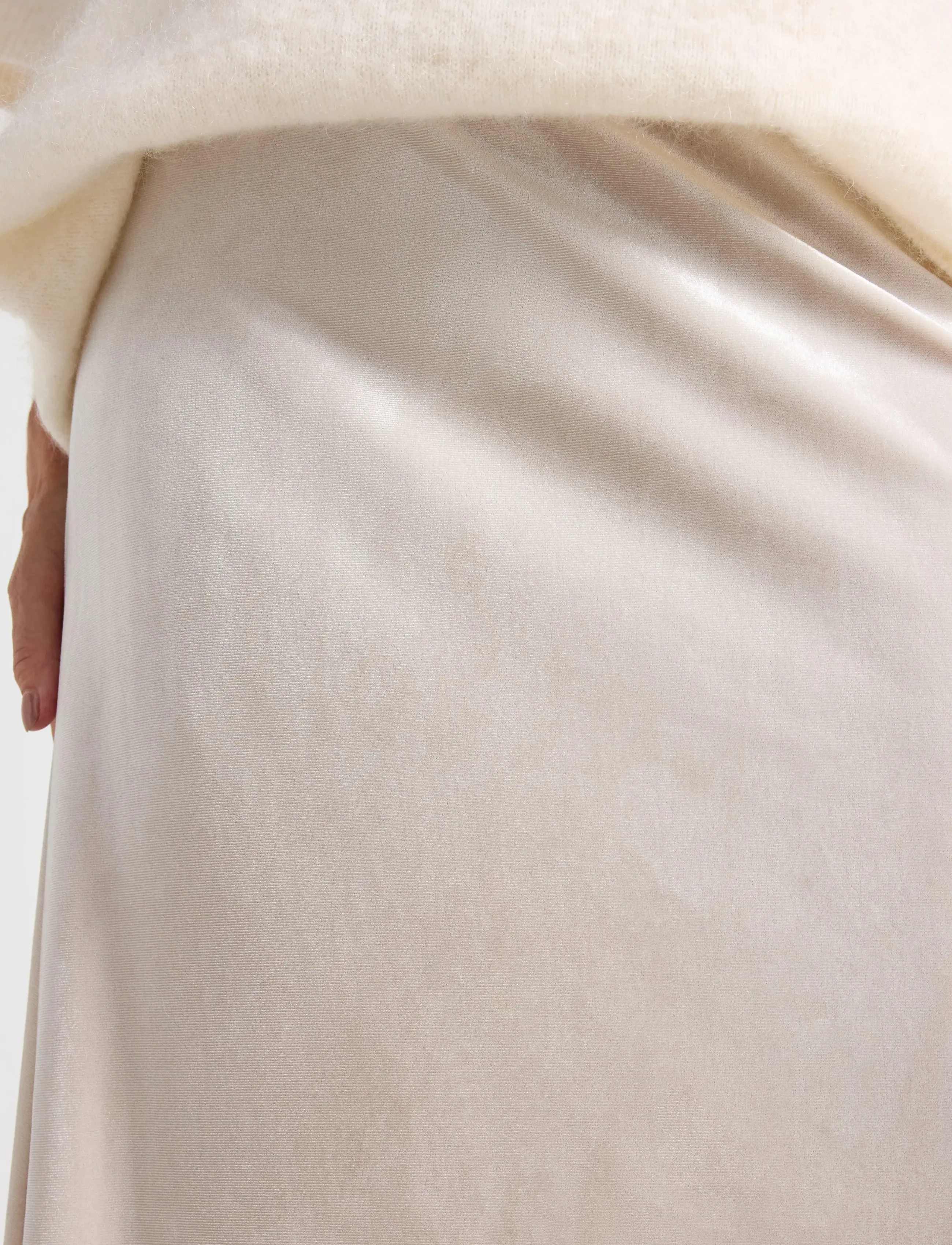 Lindex - Maxi nederdel i velour - maxi nederdele - light beige - 4