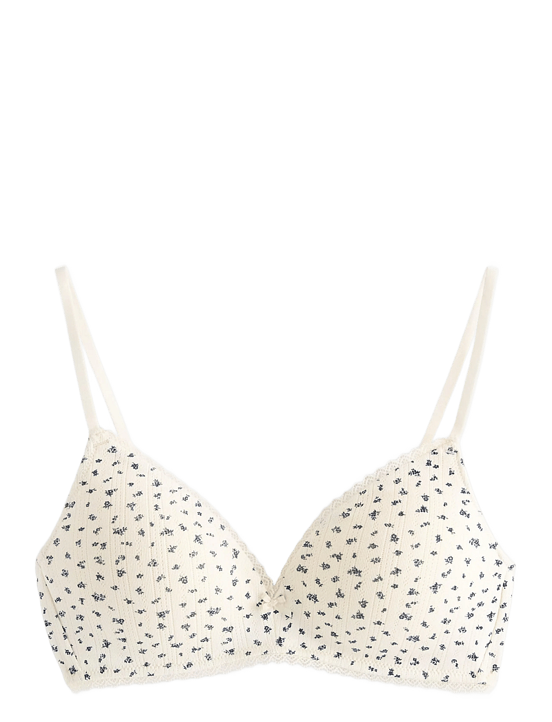 Lindex - Bra Petite cotton pointelle - push up bh'er - light white - 1