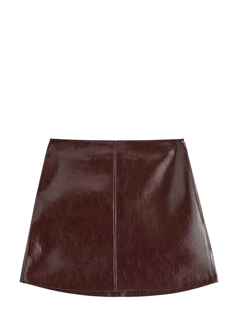 Lindex - Skirt Celia PU - kurze röcke - dark red - 1