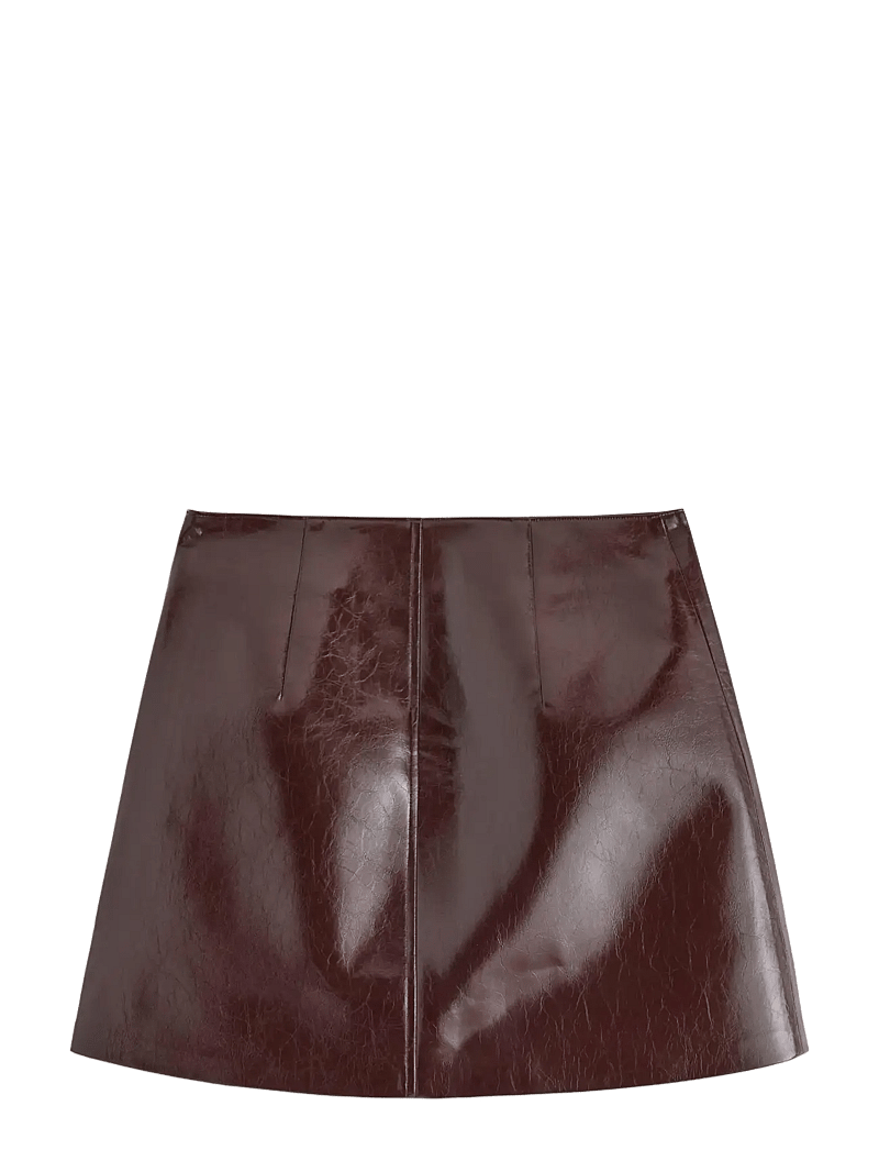 Lindex - Skirt Celia PU - kurze röcke - dark red - 2