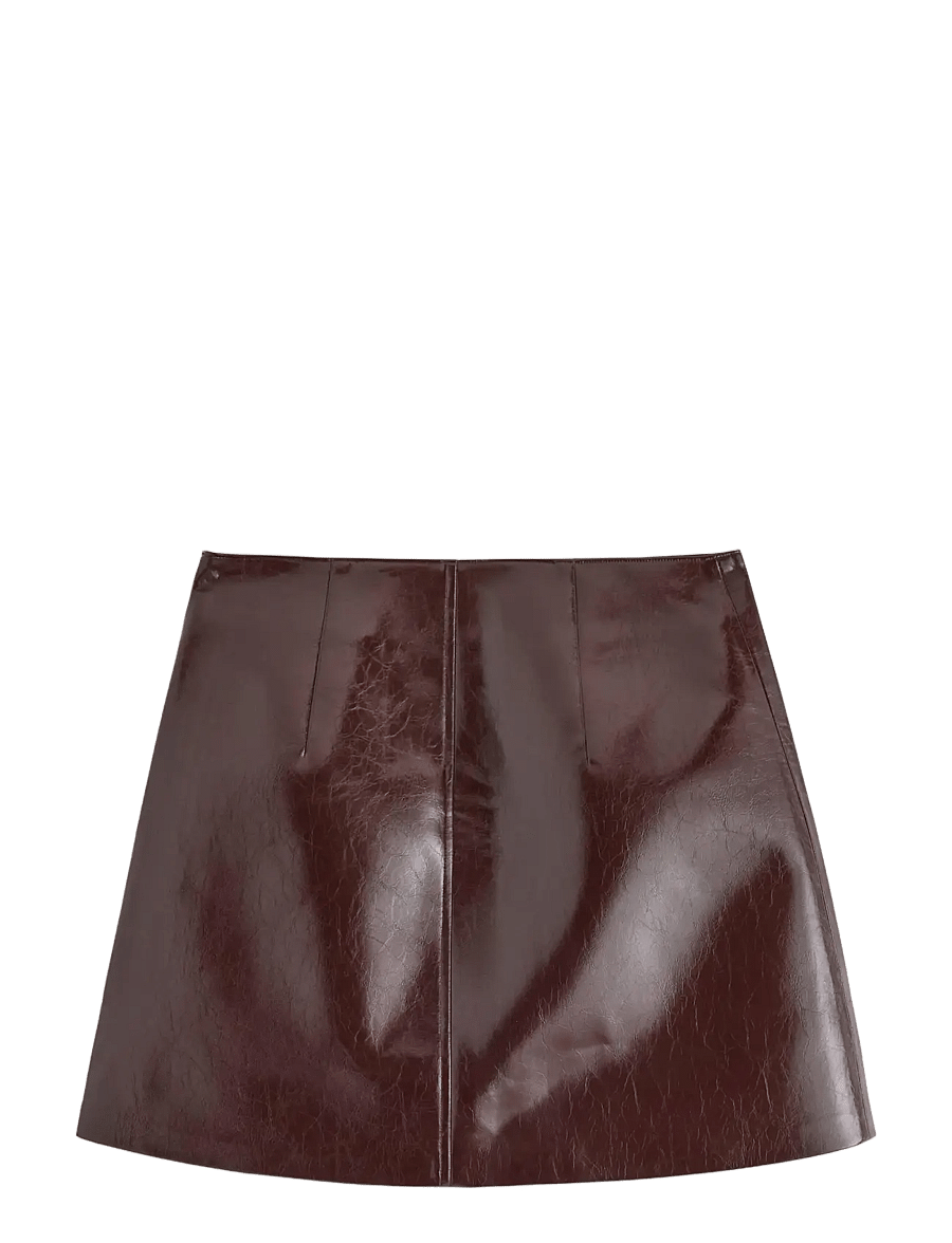 Lindex - Skirt Celia PU - miniseelikud - dark red - 2