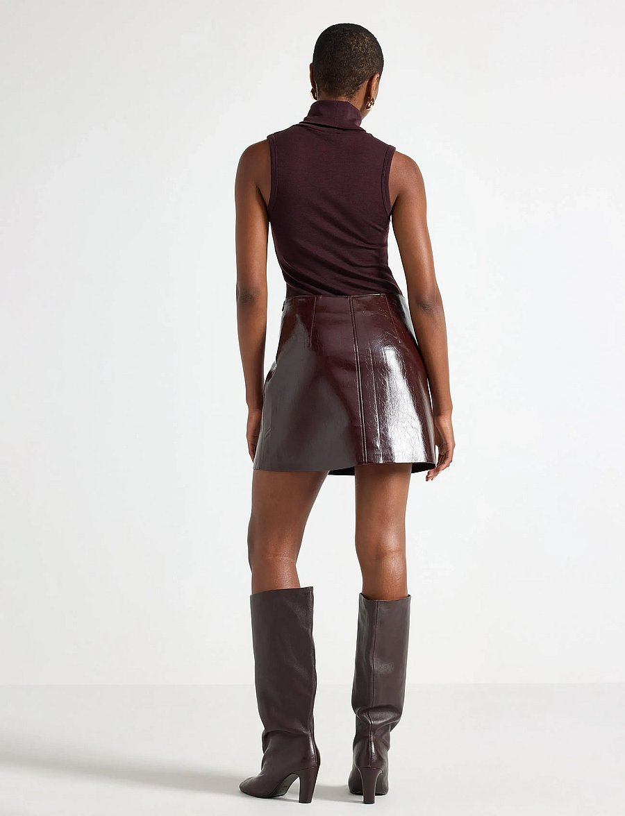 Lindex - Skirt Celia PU - miniseelikud - dark red - 3