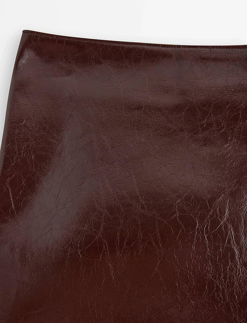 Lindex - Skirt Celia PU - kurze röcke - dark red - 5