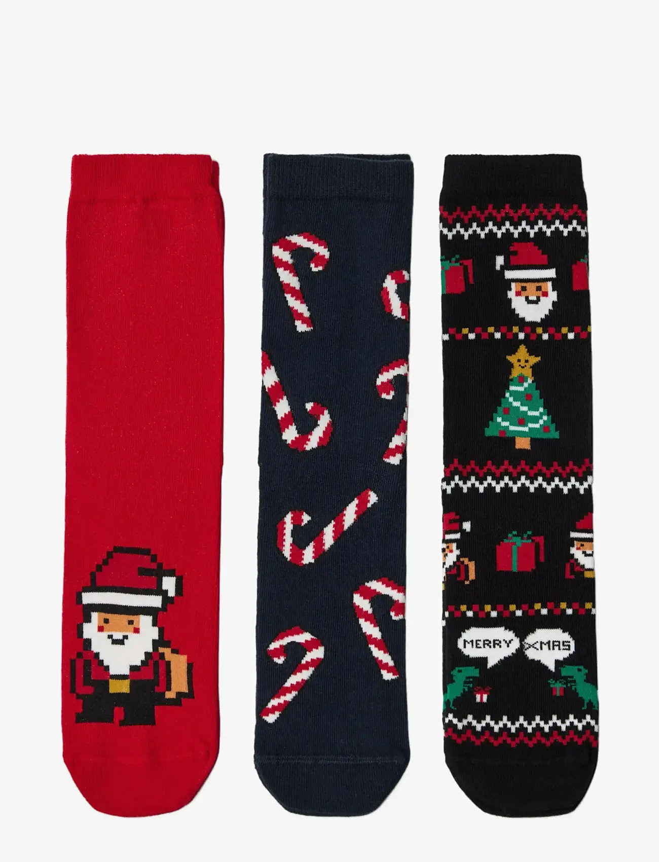 Lindex - Socks 3 pack Christmas - red - 0
