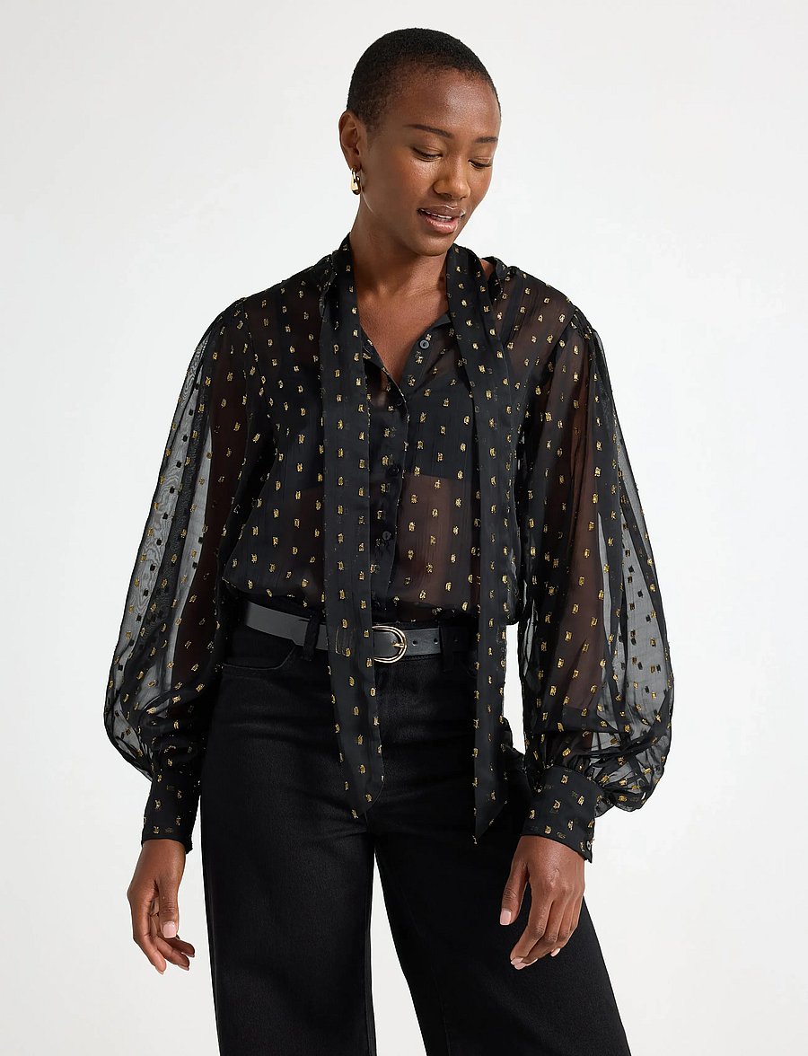 Lindex - Blouse Dorothea - langärmelige blusen - black - 0