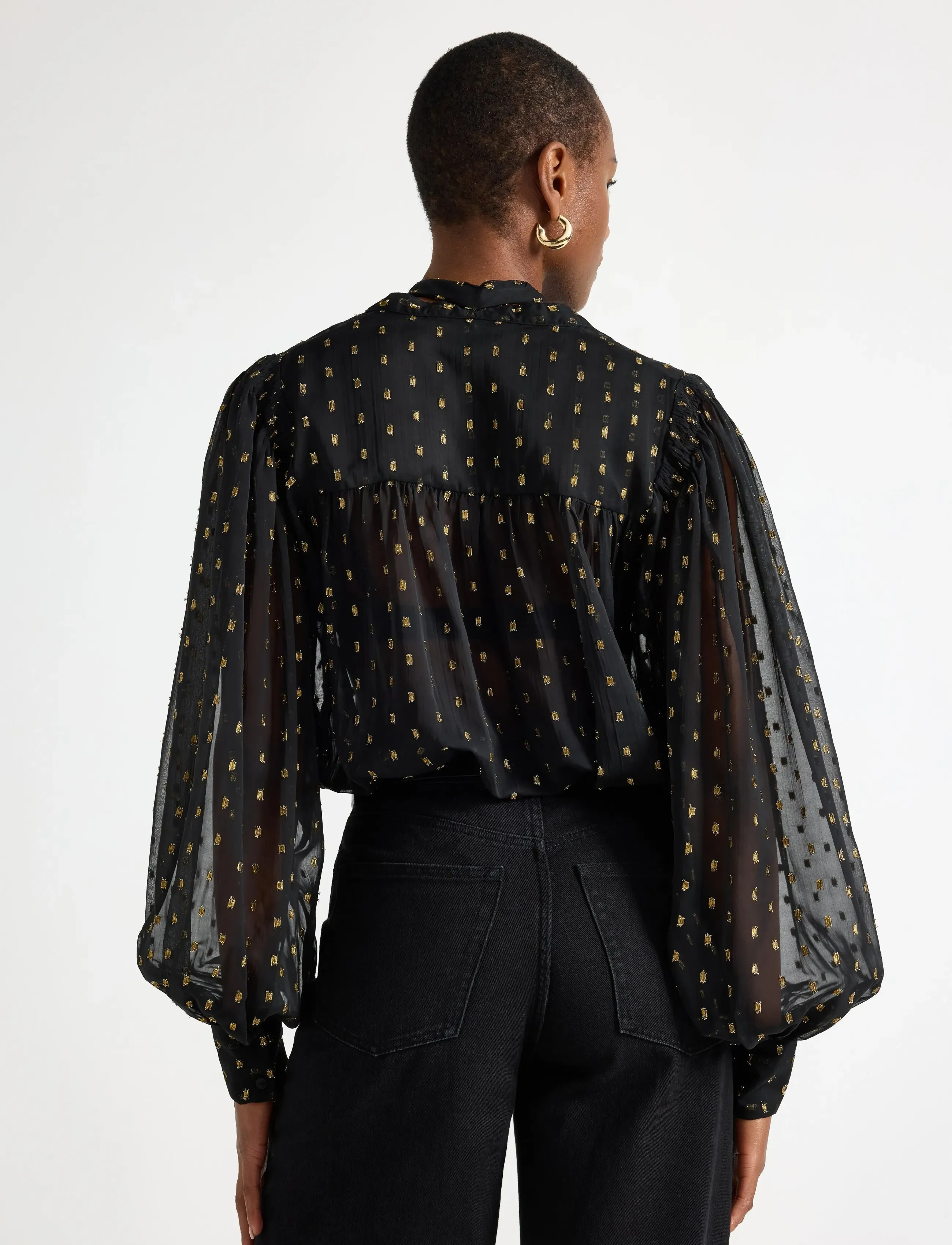 Lindex - Blouse Dorothea - long-sleeved blouses - black - 3
