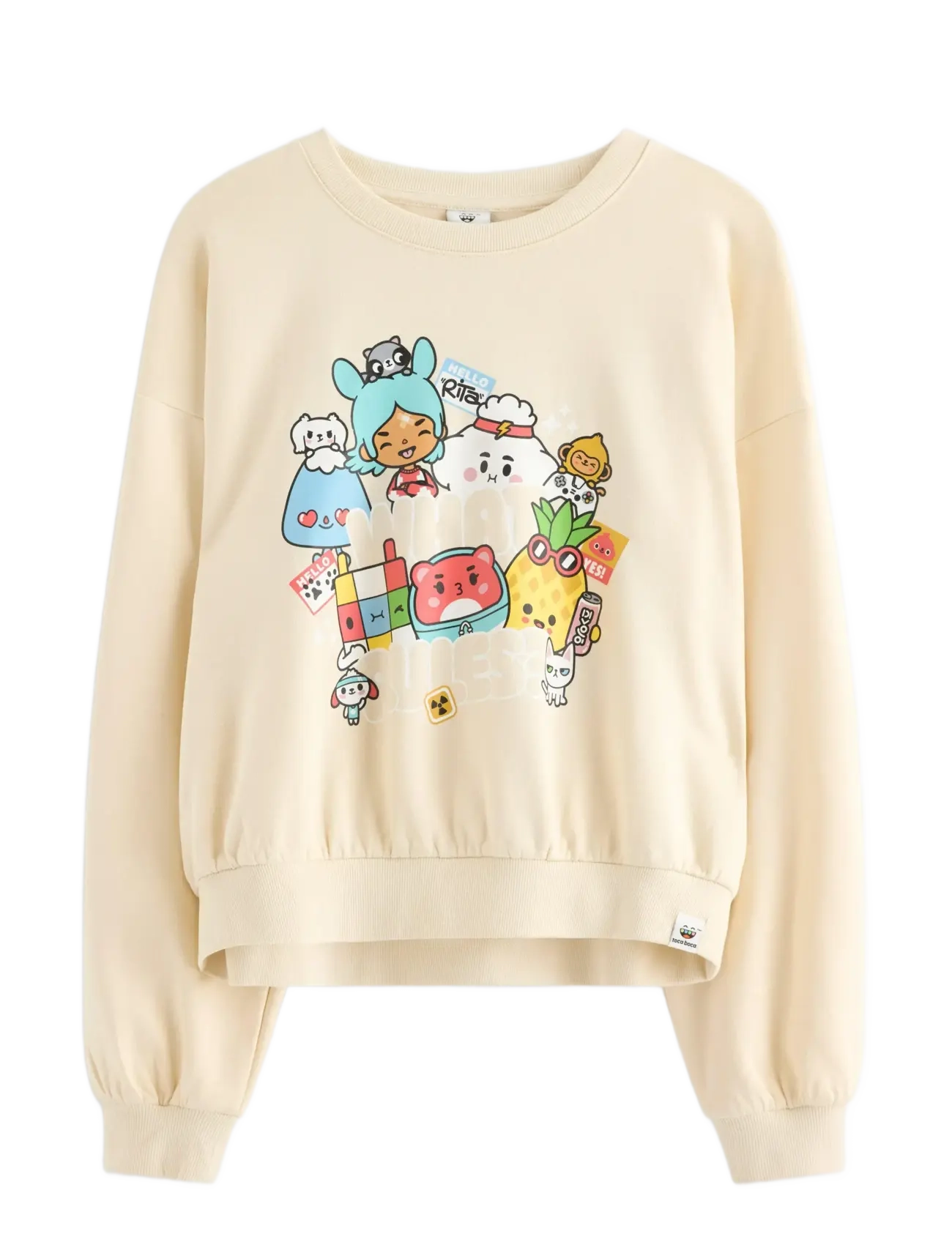 LINDEX Sweatshirt Toca Boca Beige - 128 - Kinder