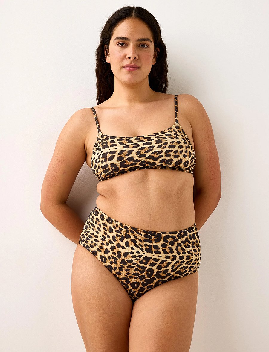 Lindex - Bikini bottom with high waist - high waist bikini bottoms - dusty beige - 0