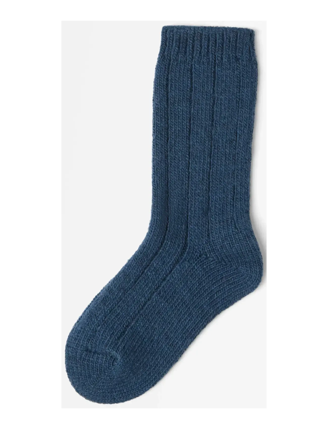 Sock 1p wool sock heavy knit - DARK BLUE