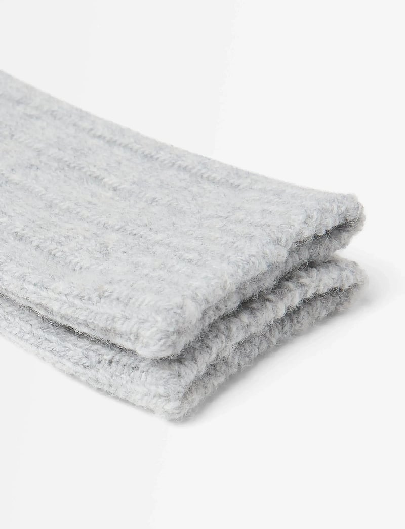 Lindex - Sock 1p wool sock heavy knit - strømper - grey melange - 2