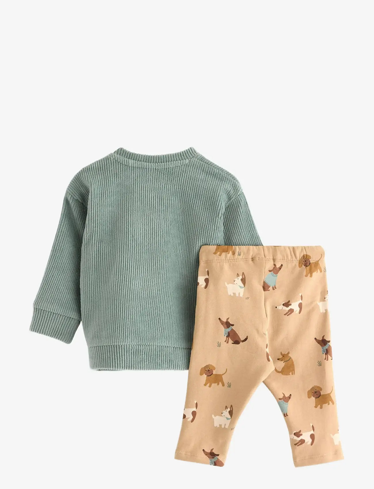 Lindex - Set sweater leggings velour ao - sets mit langärmeligem t-shirt - light dusty green - 1
