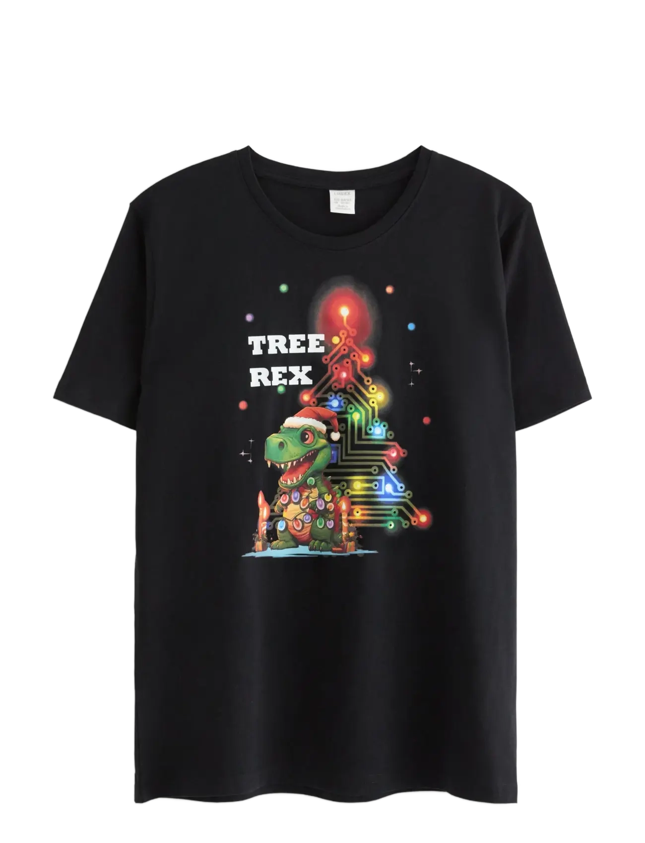 Lindex T shirt Christmas print - Tøj - BLACK / black