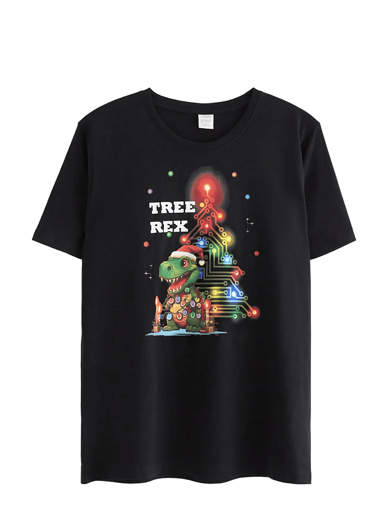 Lindex - T shirt Christmas print - short-sleeved t-shirts - black - 1