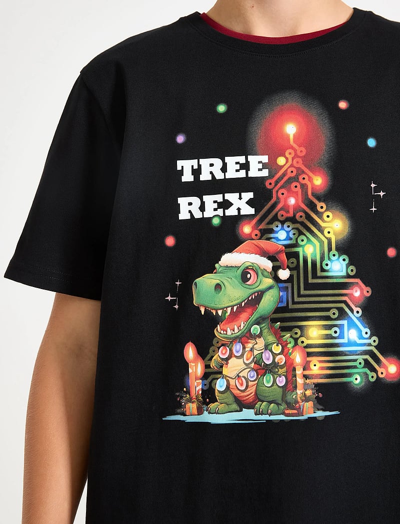 Lindex - T shirt Christmas print - short-sleeved t-shirts - black - 4