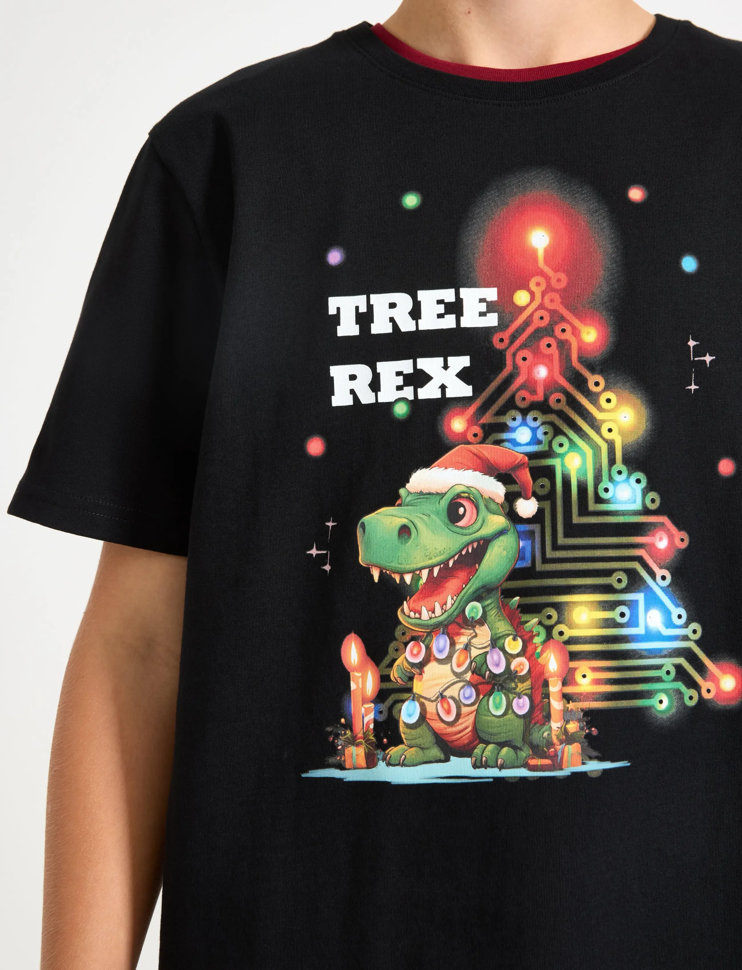 Lindex - T shirt Christmas print - kurzärmelige - black - 4