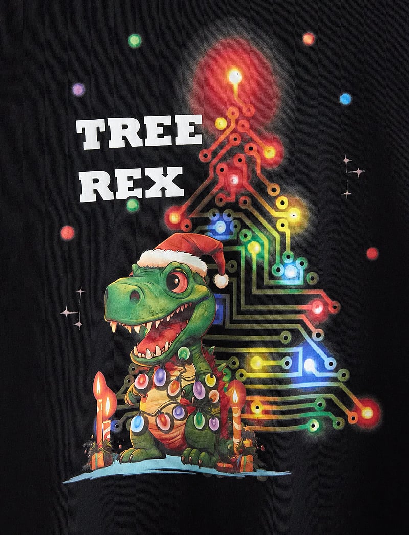 Lindex - T shirt Christmas print - short-sleeved t-shirts - black - 5