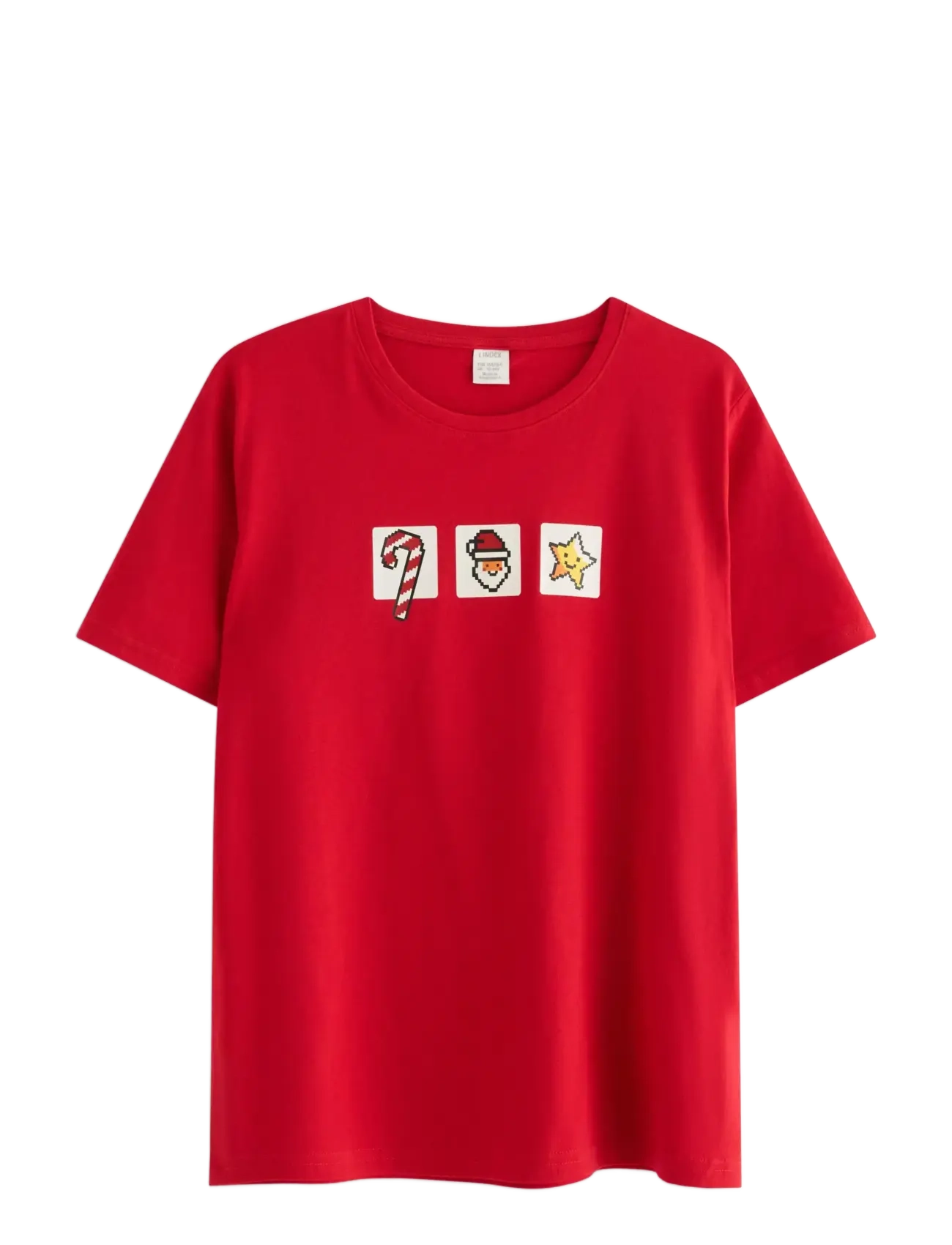 LINDEX T Shirt Christmas Print Rot - 128 - Kinder
