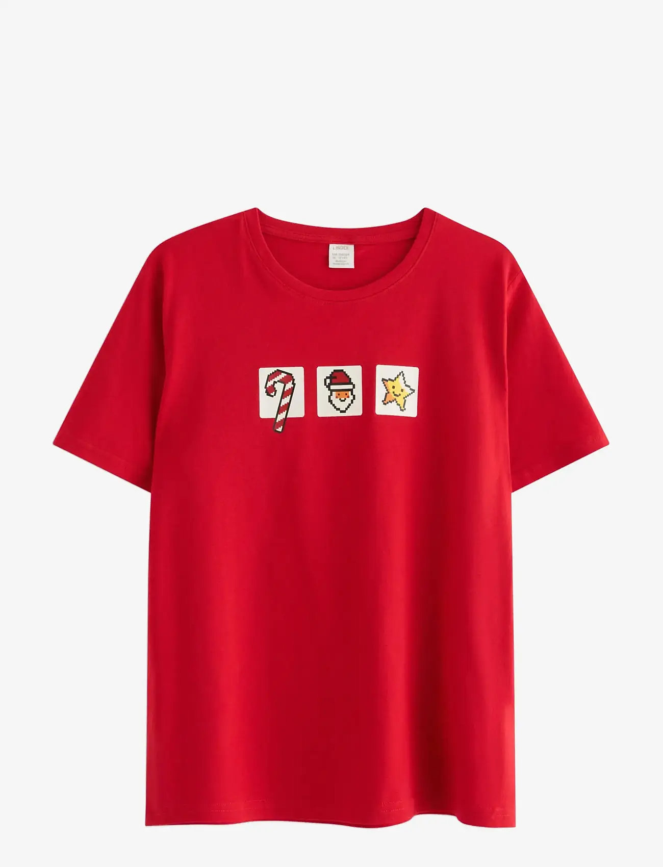 Lindex - T shirt Christmas print - kortærmede t-shirts - red - 1