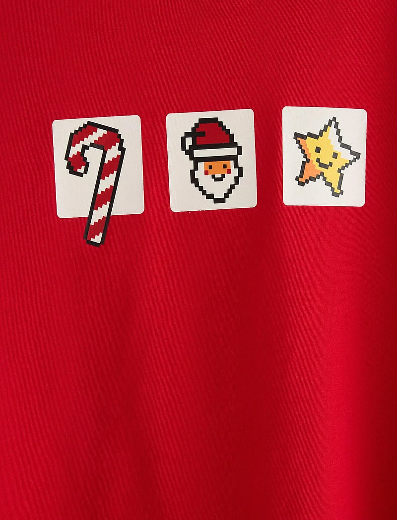 Lindex - T shirt Christmas print - kortærmede t-shirts - red - 5