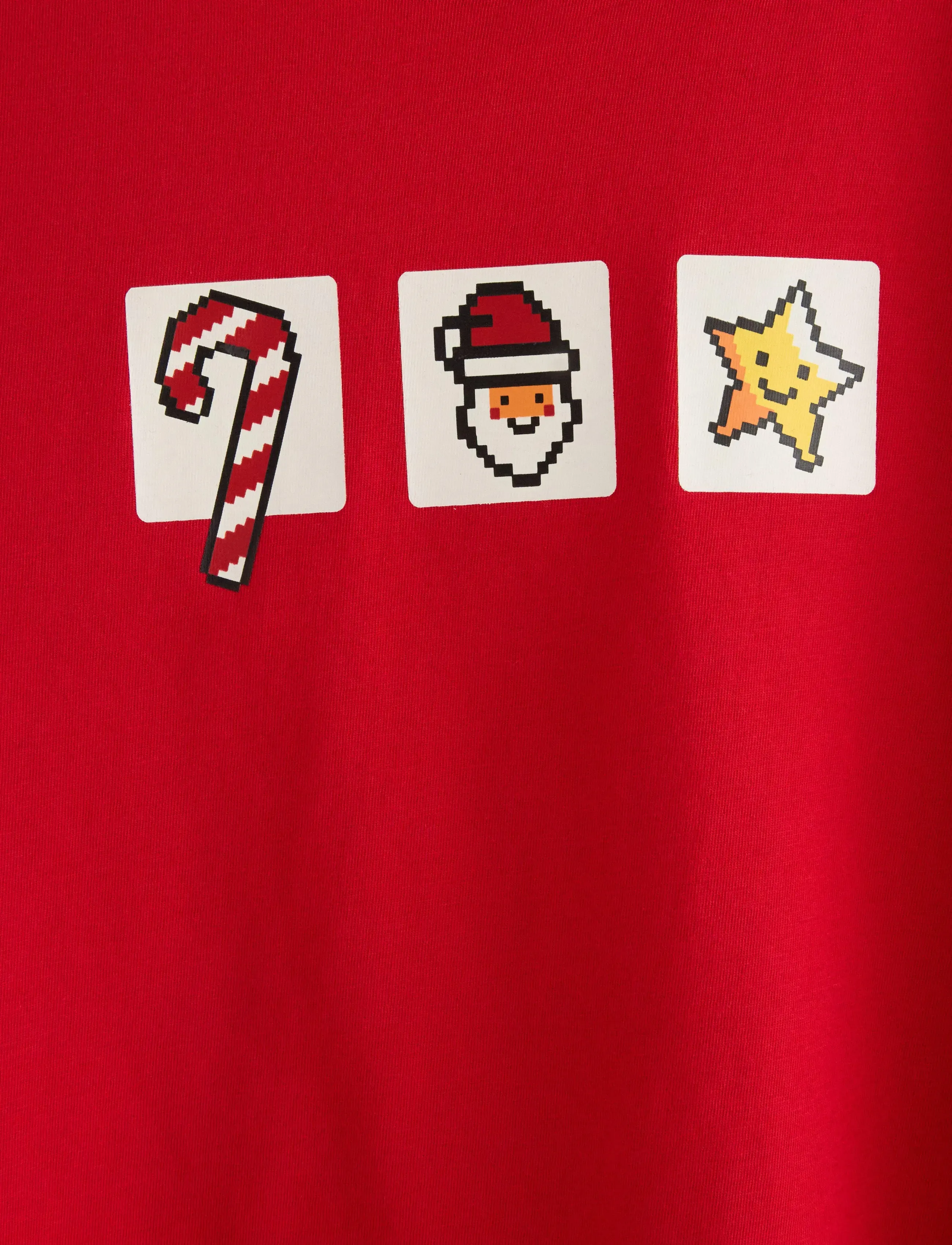 Lindex - T shirt Christmas print - kortermede t-skjorter - red - 5