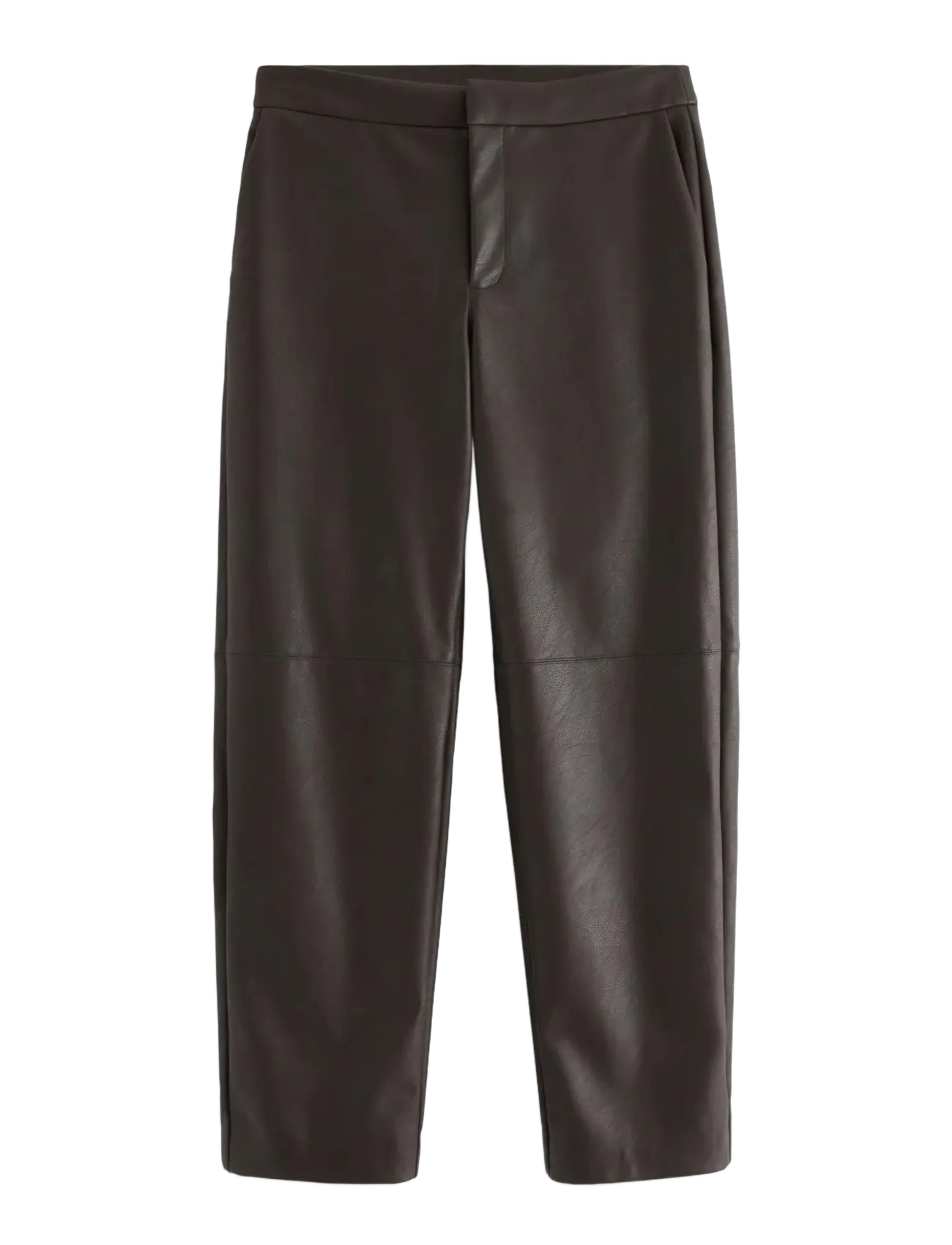 Lindex Trousers Beth PU - Leather trousers - DARK BROWN / brown
