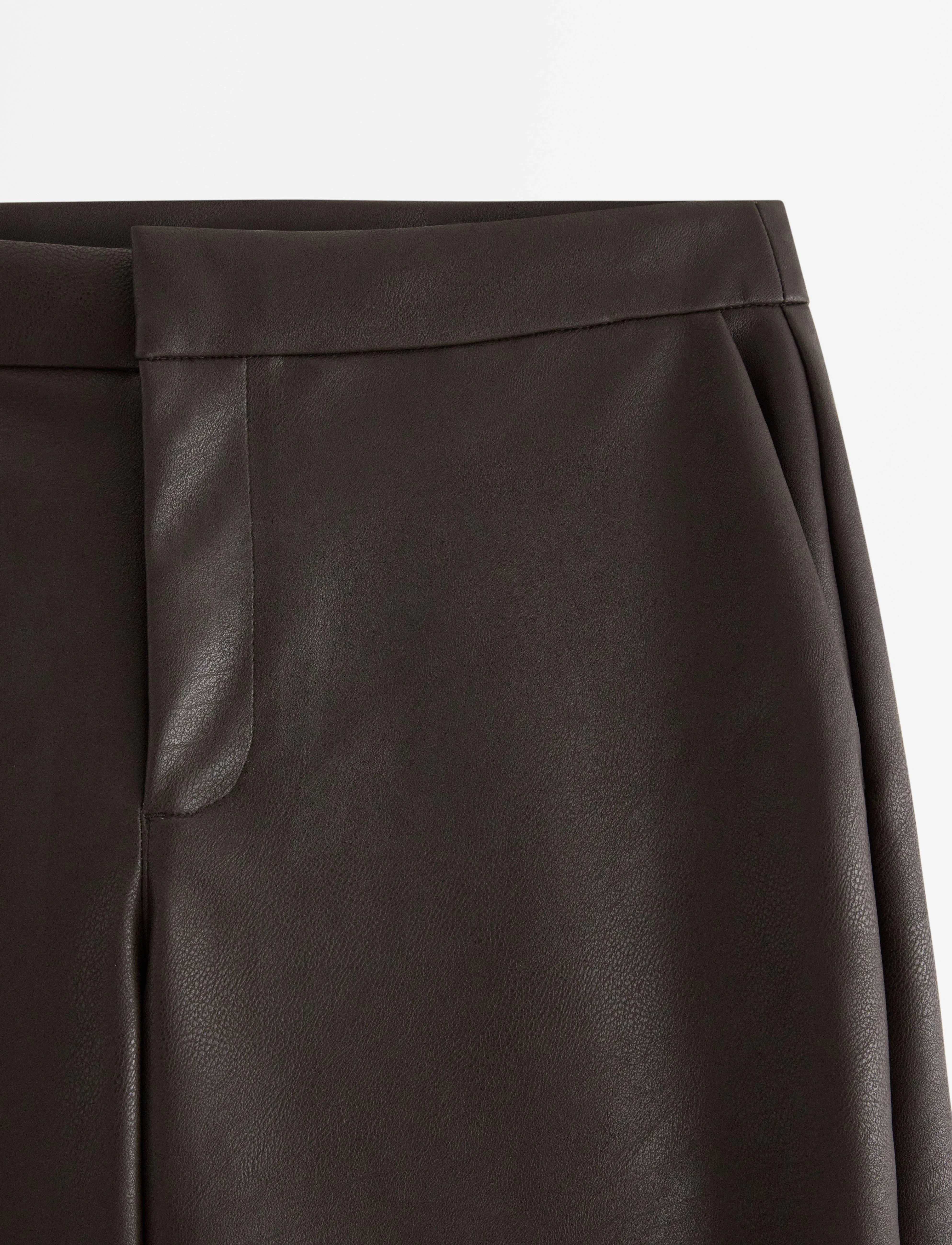 Lindex - Trousers Beth PU - dark brown - 5