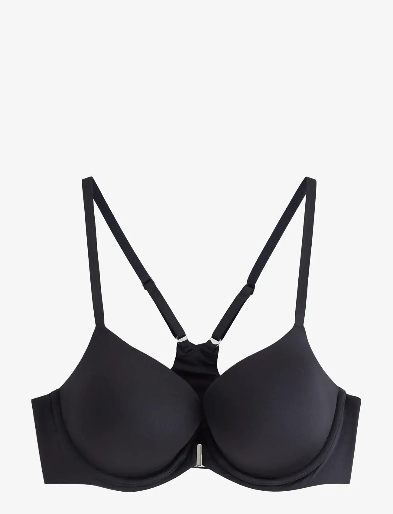 Lindex - Lilja t-shirt bra with front closure - t-särkide rinnahoidjad - black - 1